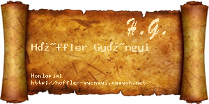 Höffler Gyöngyi névjegykártya